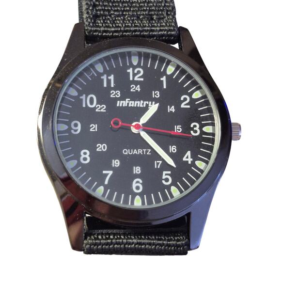 Infantry Mens Watch Quartz New Battery 24-hour dial Box with paperwork Sharp - Picture 7 of 9